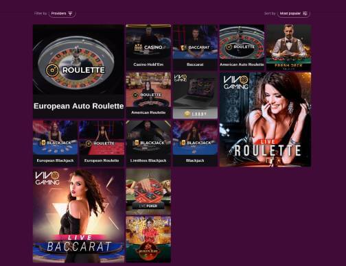 CandyLand Casino live casino games screenshot