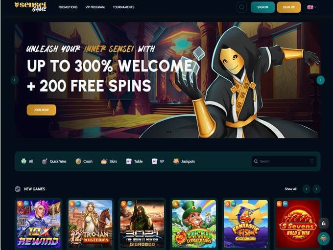 Sensei Games welcome bonus