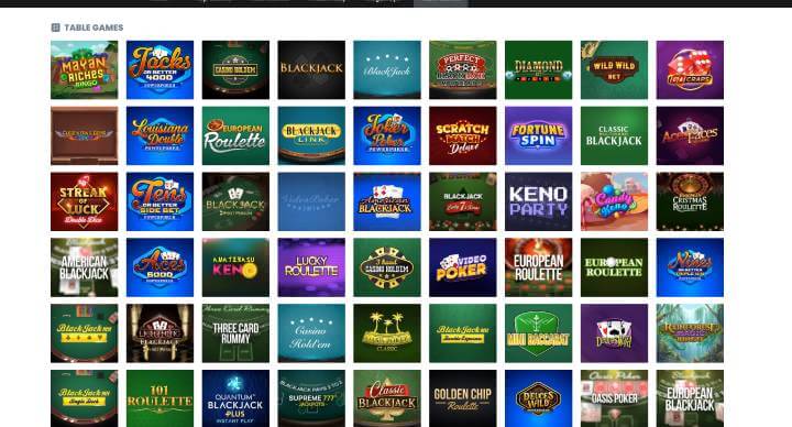 GQbet Casino table games screenshot