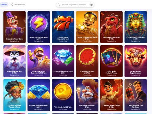 HypeKasino jackpot games screenshot