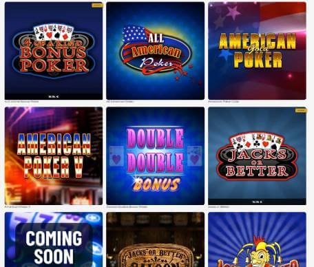 Merlin Casino video poker screenshot